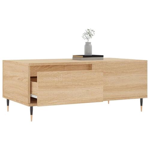 Sofabord 90x50x36,5 cm konstrueret træ sonoma-eg