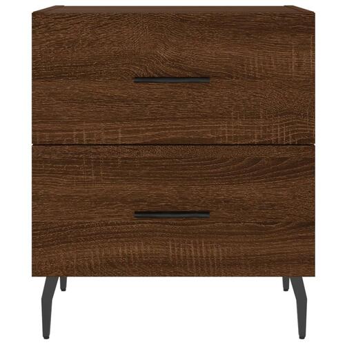 Sengeborde 2 stk. 40x35x47,5 cm konstrueret træ brunt egetræ