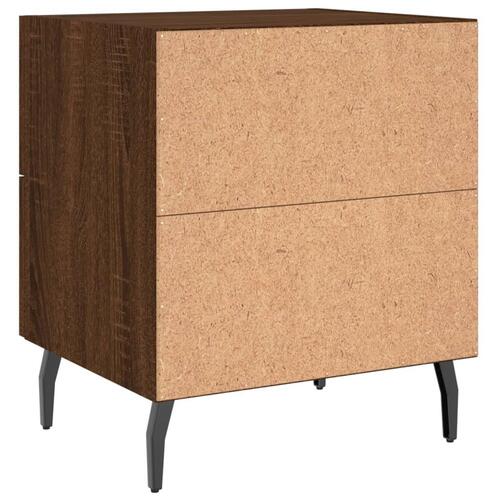 Sengeborde 2 stk. 40x35x47,5 cm konstrueret træ brunt egetræ