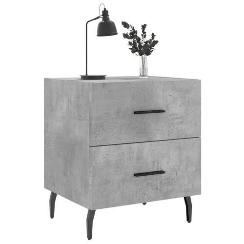 Sengeborde 2 stk. 40x35x47,5 cm konstrueret træ betongrå