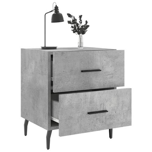 Sengeborde 2 stk. 40x35x47,5 cm konstrueret træ betongrå