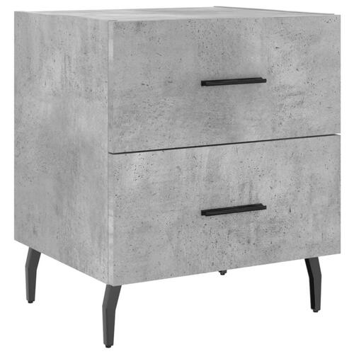 Sengeborde 2 stk. 40x35x47,5 cm konstrueret træ betongrå
