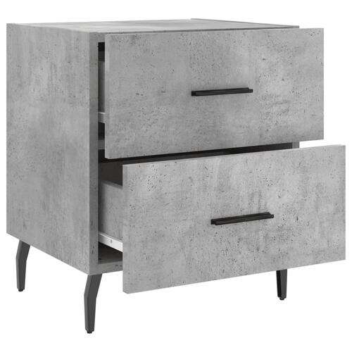 Sengeborde 2 stk. 40x35x47,5 cm konstrueret træ betongrå
