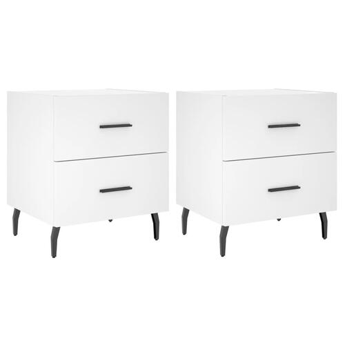 Sengeborde 2 stk. 40x35x47,5 cm konstrueret træ hvid