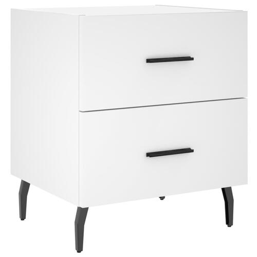 Sengeborde 2 stk. 40x35x47,5 cm konstrueret træ hvid