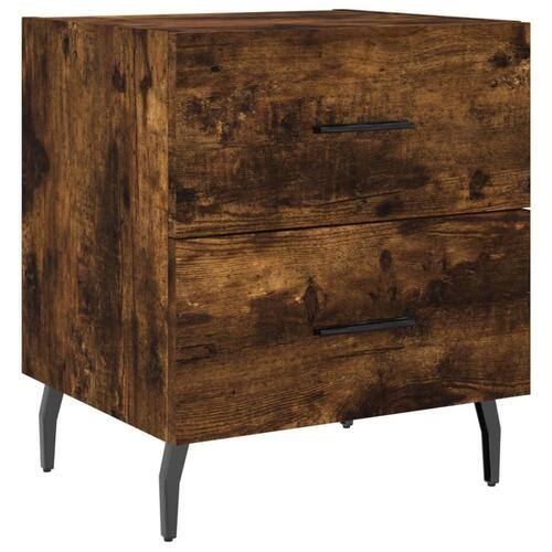 Sengeborde 2 stk. 40x35x47,5 cm konstrueret træ røget egetræ