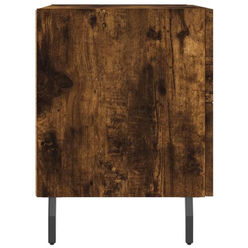Sengeborde 2 stk. 40x35x47,5 cm konstrueret træ røget egetræ