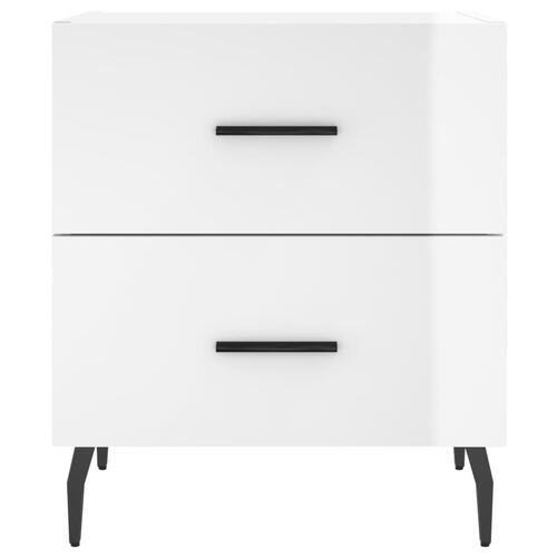 Sengeborde 2 stk. 40x35x47,5 cm konstrueret træ hvid højglans