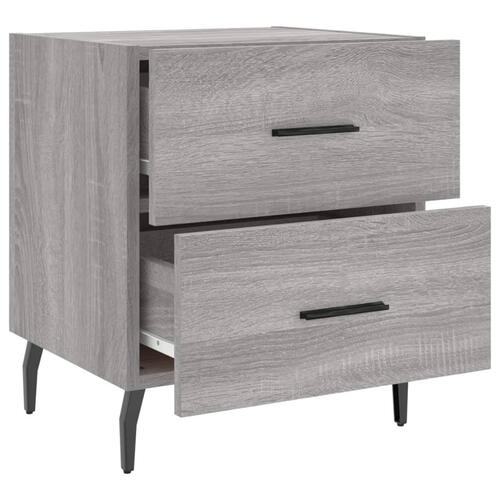 Sengeborde 2 stk. 40x35x47,5 cm konstrueret træ grå sonoma-eg