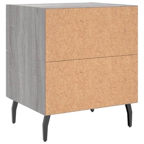 Sengeborde 2 stk. 40x35x47,5 cm konstrueret træ grå sonoma-eg