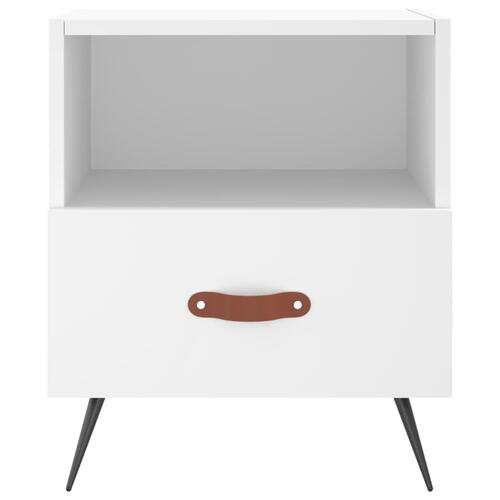 Sengebord 40x35x47,5 cm konstrueret træ hvid