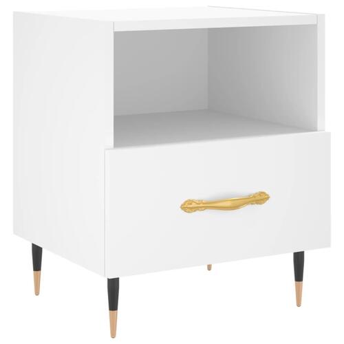 Sengebord 40x35x47,5 cm konstrueret træ hvid