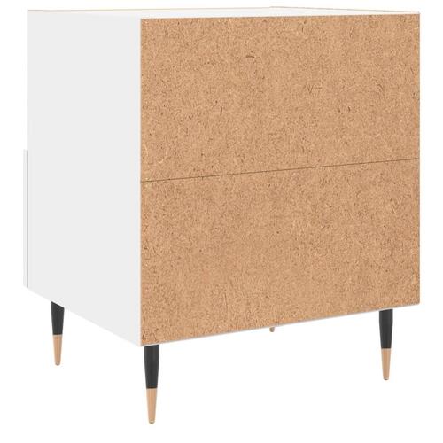 Sengebord 40x35x47,5 cm konstrueret træ hvid