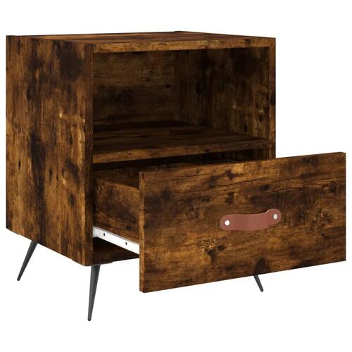 Sengebord 40x35x47,5 cm konstrueret træ røget egetræ