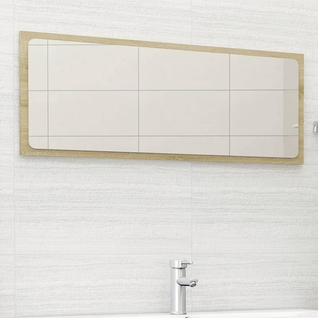 Badeværelsesspejl 100 × 1,5 × 37 cm - spånplade i sonoma-eg billede