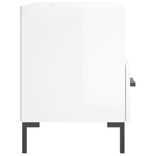 Sengebord 40x35x47,5 cm konstrueret træ hvid højglans