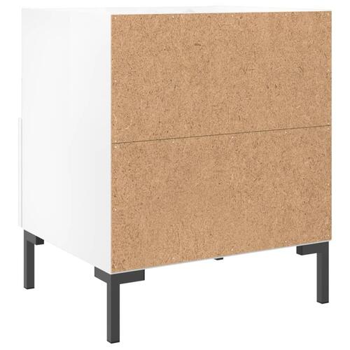 Sengebord 40x35x47,5 cm konstrueret træ hvid højglans