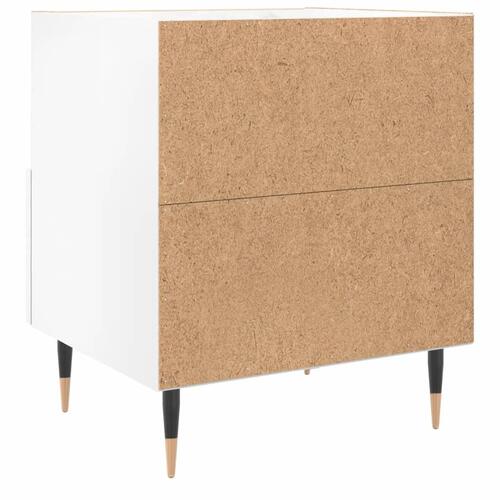 Sengebord 40x35x47,5 cm konstrueret træ hvid højglans