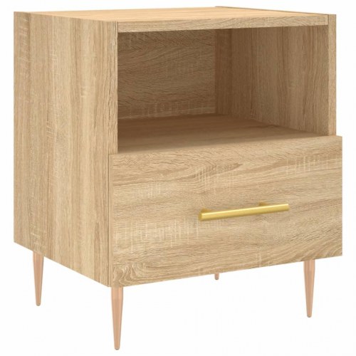 Sengebord 40 × 35 × 47,5 cm i konstrueret træ - sonoma-eg