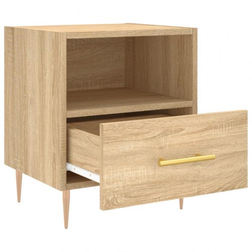 Sengebord 40 × 35 × 47,5 cm i konstrueret træ - sonoma-eg