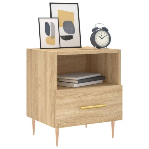 Sengebord 40 × 35 × 47,5 cm i konstrueret træ - sonoma-eg