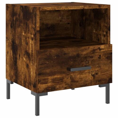 Sengebord 40x35x47,5 cm konstrueret træ røget egetræ