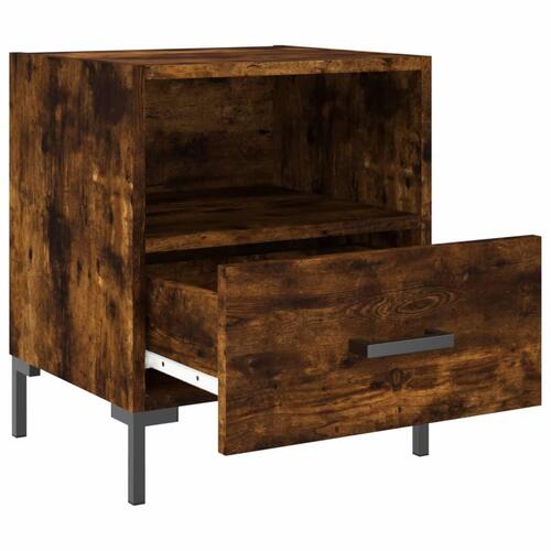 Sengebord 40x35x47,5 cm konstrueret træ røget egetræ