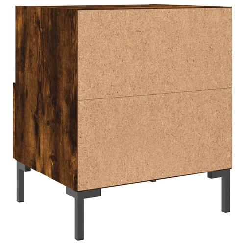 Sengebord 40x35x47,5 cm konstrueret træ røget egetræ