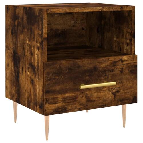 Sengebord 40x35x47,5 cm konstrueret træ røget egetræ