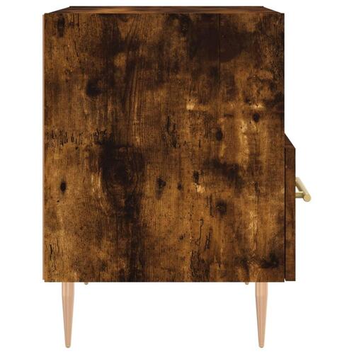 Sengebord 40x35x47,5 cm konstrueret træ røget egetræ