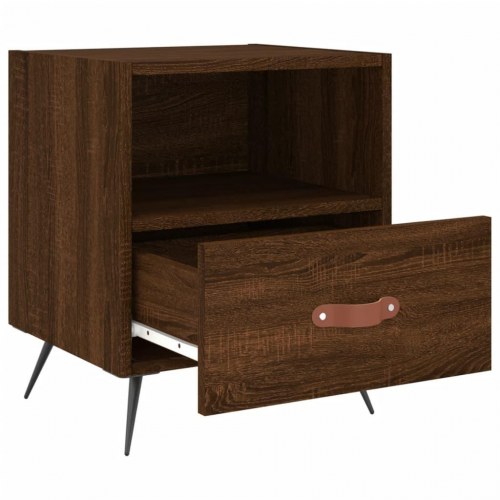 Sengebord 40x35x47,5 cm konstrueret træ brunt egetræ