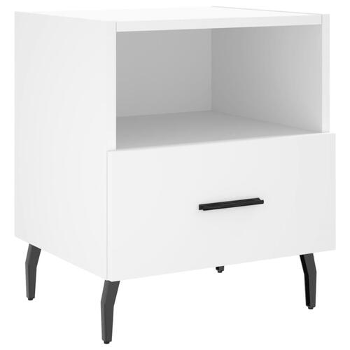 Sengebord 40x35x47,5 cm konstrueret træ hvid