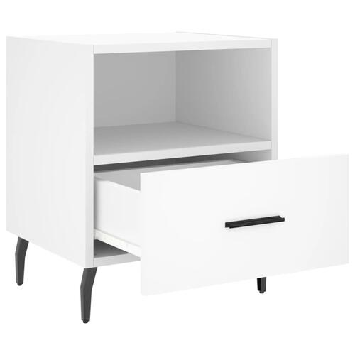 Sengebord 40x35x47,5 cm konstrueret træ hvid