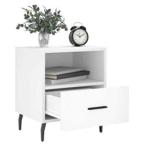 Sengebord 40x35x47,5 cm konstrueret træ hvid
