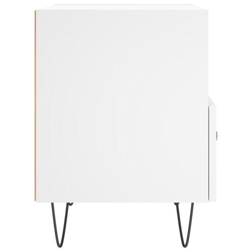 Sengebord 40x35x47,5 cm konstrueret træ hvid