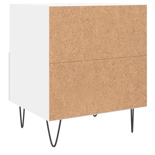 Sengebord 40x35x47,5 cm konstrueret træ hvid