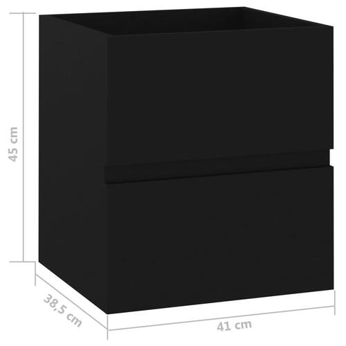 Skab til håndvask 41x38,5x45 cm konstrueret træ sort