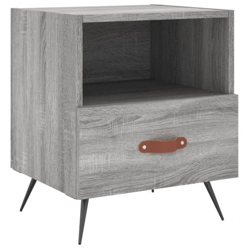 Sengebord 40x35x47,5 cm konstrueret træ grå sonoma-eg