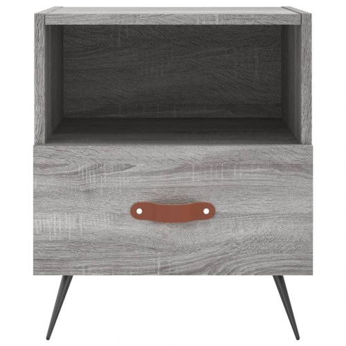 Sengebord 40x35x47,5 cm konstrueret træ grå sonoma-eg
