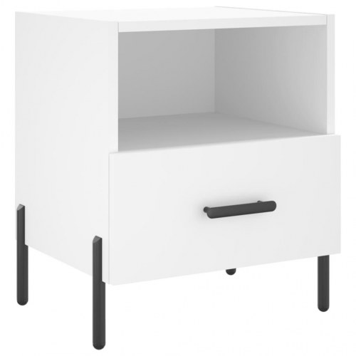 Sengebord 40x35x47,5 cm konstrueret træ hvid