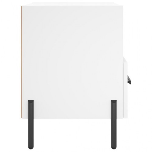 Sengebord 40x35x47,5 cm konstrueret træ hvid