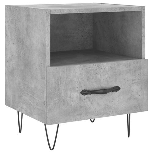 Sengebord 40x35x47,5 cm konstrueret træ betongrå