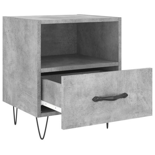 Sengebord 40x35x47,5 cm konstrueret træ betongrå
