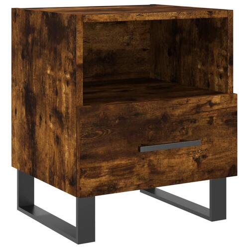 Sengebord 40x35x47,5 cm konstrueret træ røget egetræ