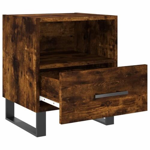 Sengebord 40x35x47,5 cm konstrueret træ røget egetræ