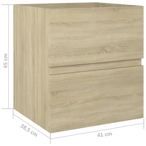 Skab til håndvask 41x38,5x45 cm konstrueret træ sonoma-eg