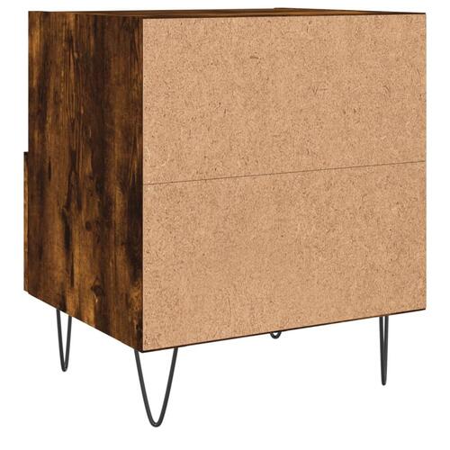Sengebord 40x35x47,5 cm konstrueret træ røget egetræ