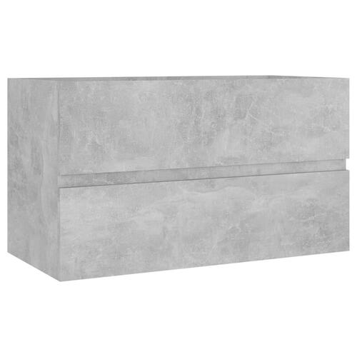 Skab til håndvask 80x38,5x45 cm konstrueret træ betongrå