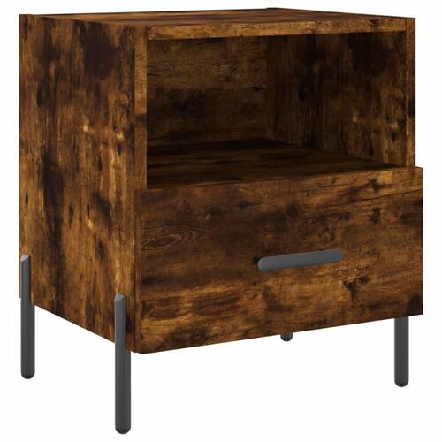 Sengebord 40x35x47,5 cm konstrueret træ røget egetræ