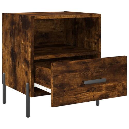 Sengebord 40x35x47,5 cm konstrueret træ røget egetræ